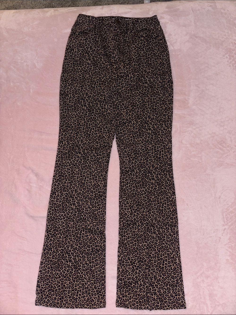 Tinseltown Leopard Boot Cut Jeans in Black & Brown